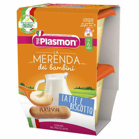 Plasmon La Merenda Dei Bambini Merende Latte Biscotto Asettico 2 X 120 G