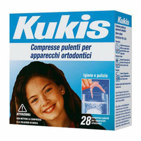Kukis Cleanser 28 Compresse Per Pulizia Apparecchi Ortodontici
