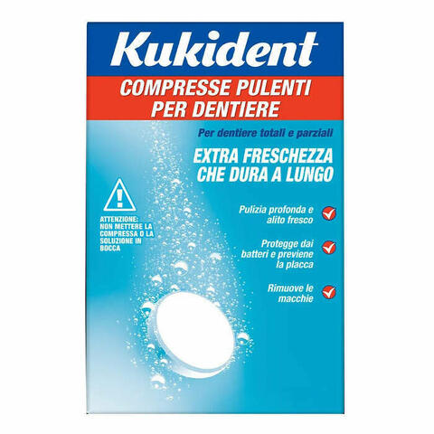 Detergente Protesi Dentaria Kukident Cleanser Fresch 88 Compresse