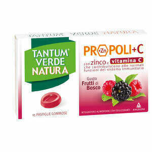  - Tantum Verde Natura Propoli+c Con Zinco E Vitamina C 15 Pastiglie Gommose Gusto Frutti Di Bosco