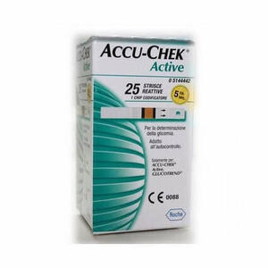 Roche Diabetes Care Italy - Strisce Misurazione Glicemia Accu-chek Active Strips 25 Pezzi Inf Retail