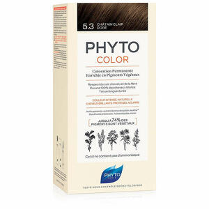  - Phytocolor 5,3 Castano Chiaro Dorato Latte + Crema + Maschera + Paio Di Guanti