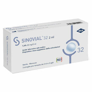 sinovial - Sinovial 3 Pezzi Siringa Intra-articolare  32 Acido Ialuronico 1,6% 32mg/2ml 1 Fs + Ago Gauge 21 